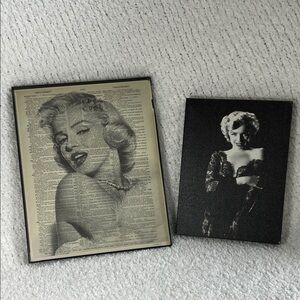 Marilyn Monroe Vintage Style Black and White Wall Art Set